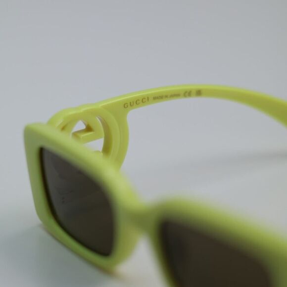 NEW Gucci Sunglasses GG1325S 007 Acid Yellow Brown Unisex Authentic - Picture 7 of 9